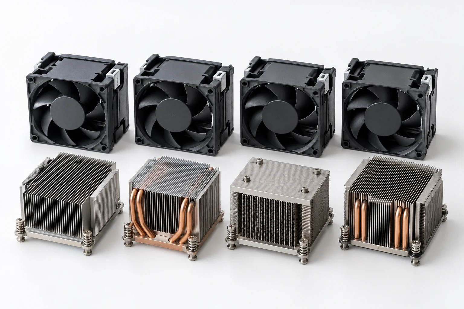 Illustration — Lot de ventilateurs et dissipateurs
